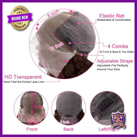 13x6 HD Lace Front Wig 180% Density Deep Wave Human Hair 24 Inch